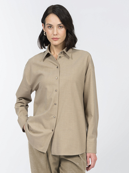 Блуза рубашечного кроя с шерстью