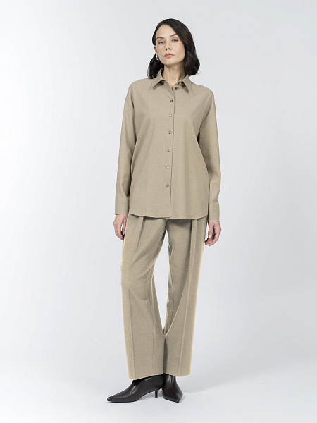 Блуза рубашечного кроя с шерстью