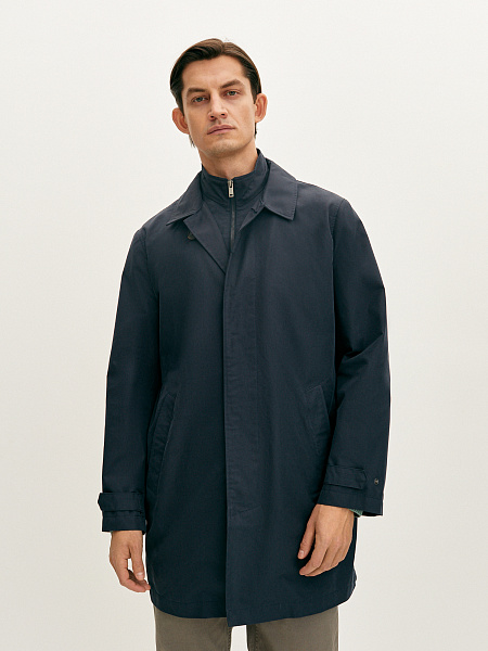 Плащ с комбинированным воротником