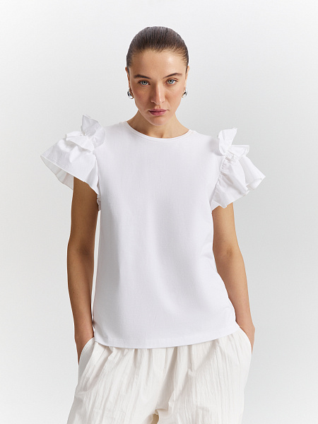 Футболка с рюшами 