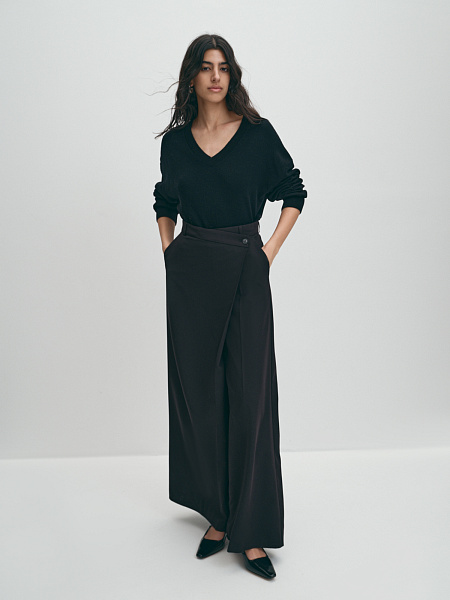 Брюки палаццо с запахом