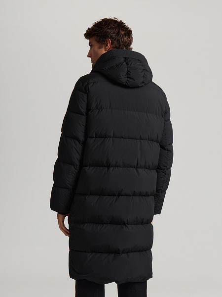 Влагозащитный пуховик удлиненный с натуральным утеплителем пух/перо