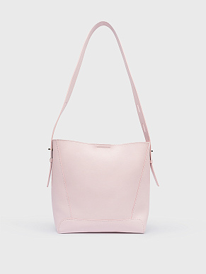 Сумка из кожи светло-розовая