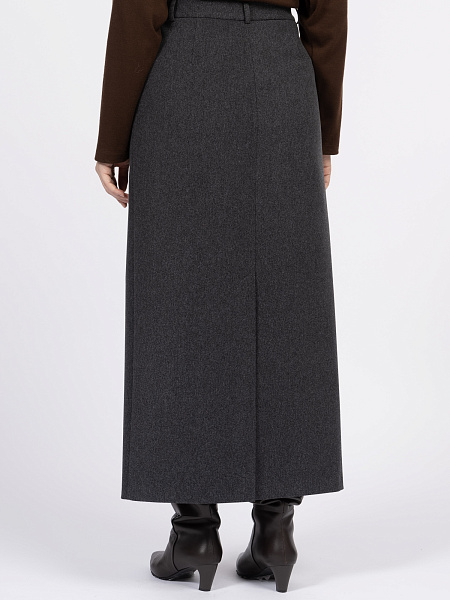 Прямая юбка из меланжевого трикотажа