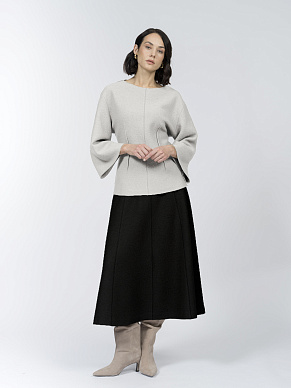 Расклешенная юбка из вареной шерсти