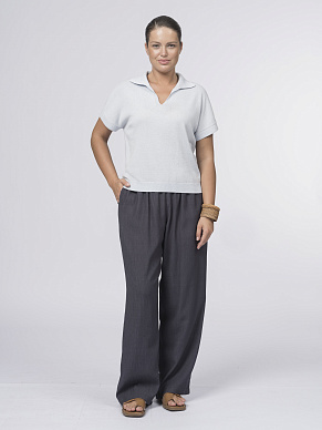 Джемпер с коротким рукавом в стиле поло