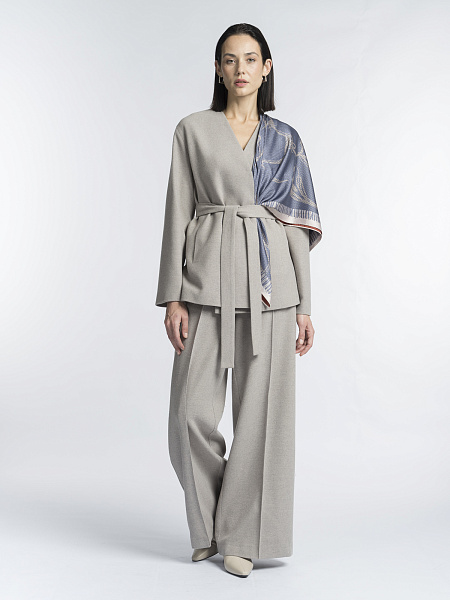 Брюки из шерстяной меланжевой ткани