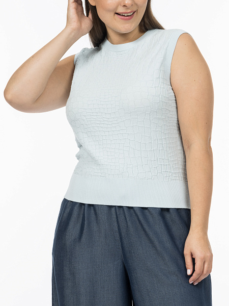 Блуза без рукавов с анималистичным рисунком