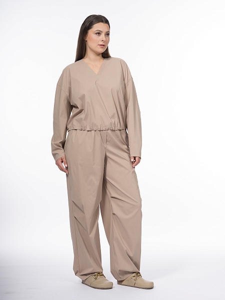 Укороченный свитшот с V-вырезом 