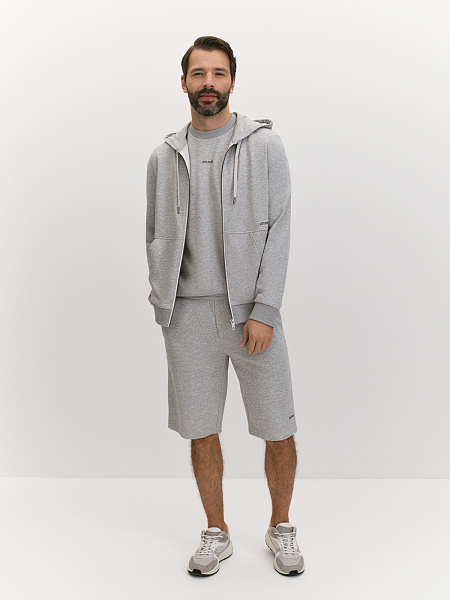 Шорты из хлопкового трикотажа с брендированным принтом