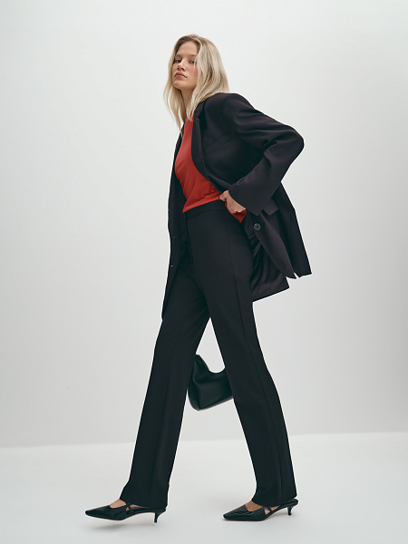 Классические прямые трикотажные брюки