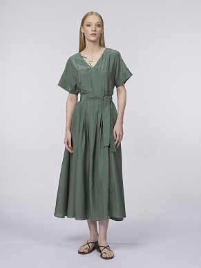 Платье А-силуэта из вискозы и хлопка