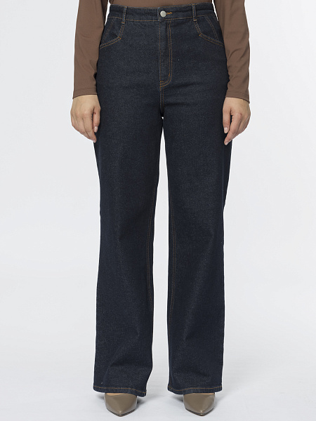 Синие джинсы из сырого денима