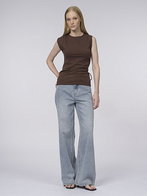 Блуза с асимметрией из хлопкового трикотажа