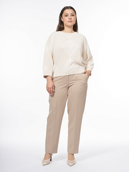 Ажурный вязаный джемпер из 100% хлопка