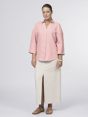 Рубашка изо льна с укороченным рукавом