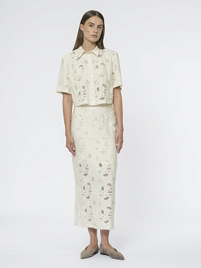 Укороченная блуза с прозрачными фрагментами