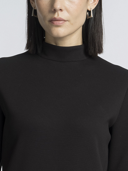 Платье с воротником-стойкой из хлопкового пике