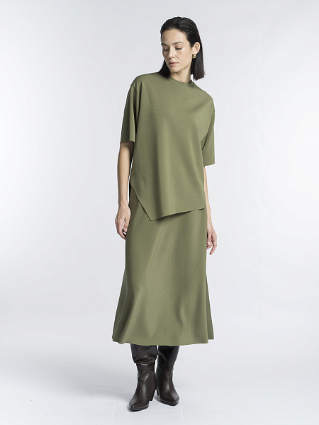 Асимметричная блуза из вискозного неопрена