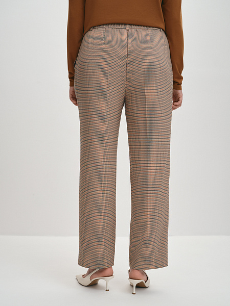 Брюки прямые в мелкую клетку