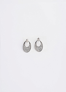 Серебристые серьги с хрустальными кристаллами