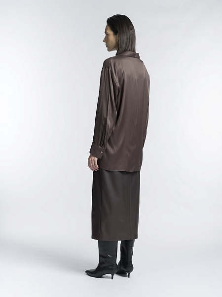 Блуза из 100% вискозы с шалевым воротником