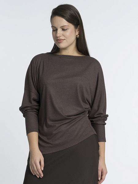 Асимметричная блуза из вискозы и шерсти