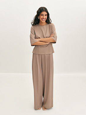 Шелковые брюки-палаццо 