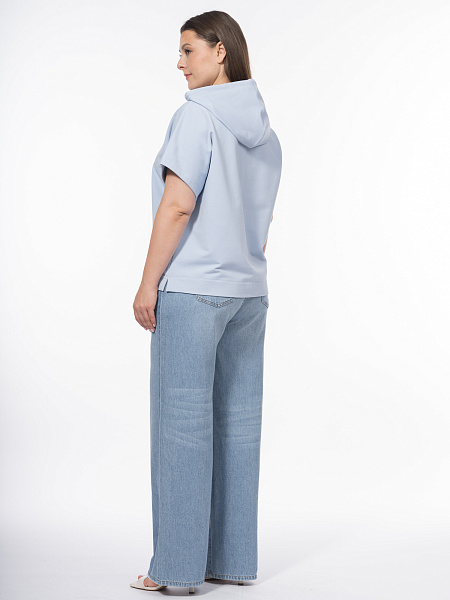 Свитшот с коротким рукавом и капюшоном