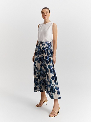 Юбка-миди с цветочным принтом