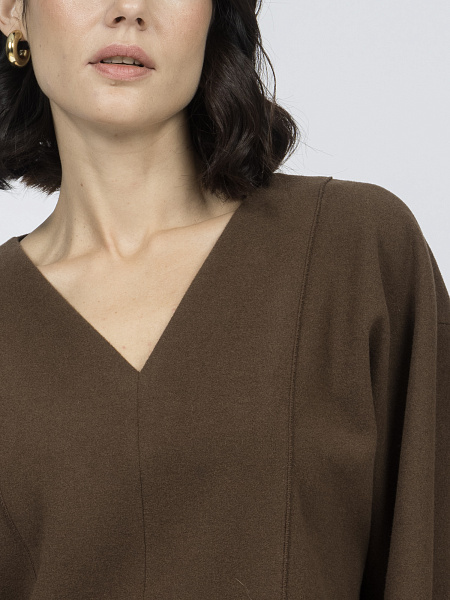 Блуза из трикотажа с шерстью и хлопком