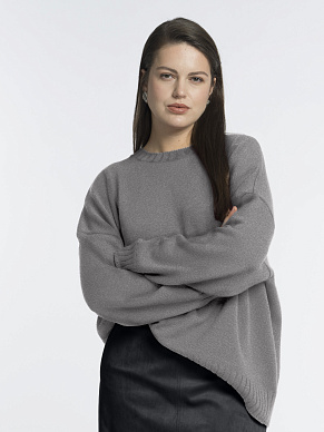 Вязаный джемпер из шерсти мериноса и хлопка