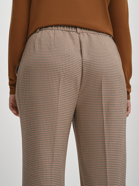 Брюки прямые в мелкую клетку