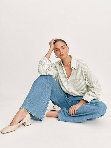 Рубашка из вискозы в полоску