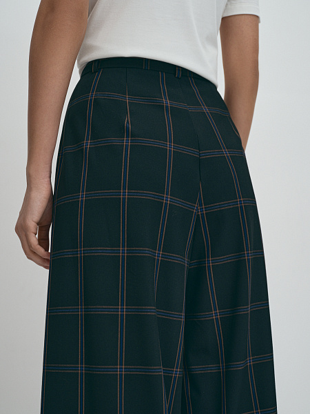 Прямые широкие брюки в клетку