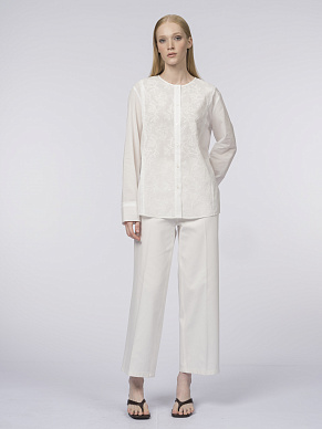 Блуза из хлопка с длинным рукавом