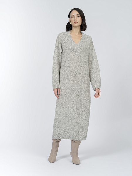 Платье из буклированной пряжи с шерстью мериноса и альпаки