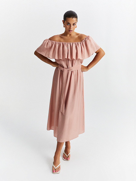 Платье-миди с воланом