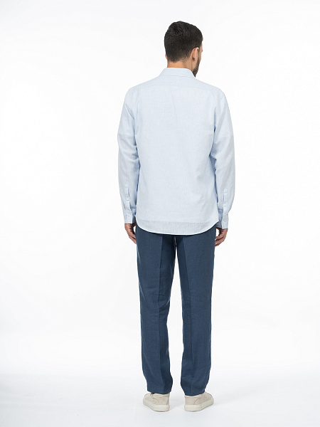 Рубашка regular из хлопка и льна