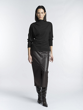 Блуза с цельнокроеным воротником-стойкой