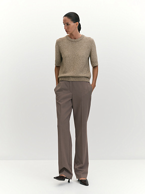 Вязаный джемпер с коротким рукавом из шерсти мериноса