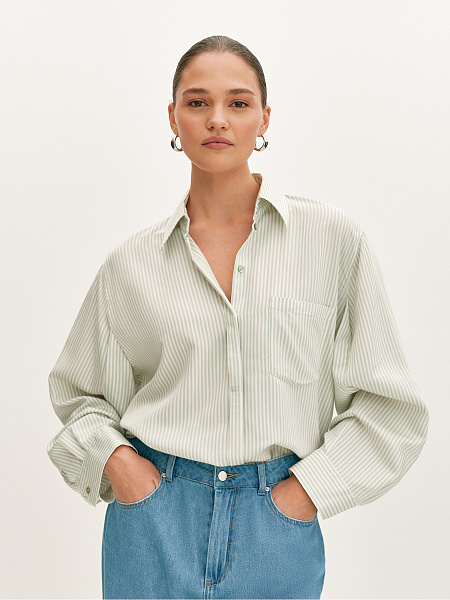 Рубашка из вискозы в полоску