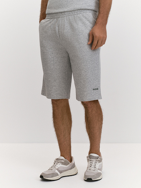 Шорты из хлопкового трикотажа с брендированным принтом