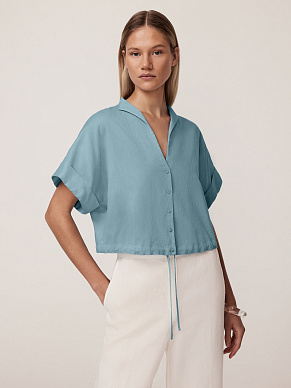 Укороченная блуза с цельнокроеным рукавом