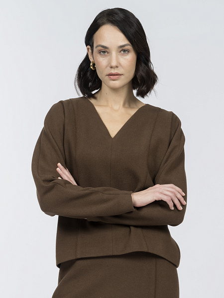 Блуза из трикотажа с шерстью и хлопком