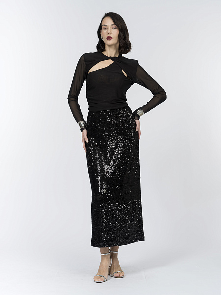 Блуза кроп с асимметричным кроем