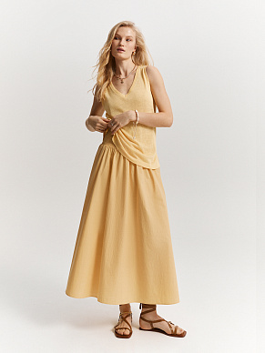 Юбка на широкой резинке из хлопка 