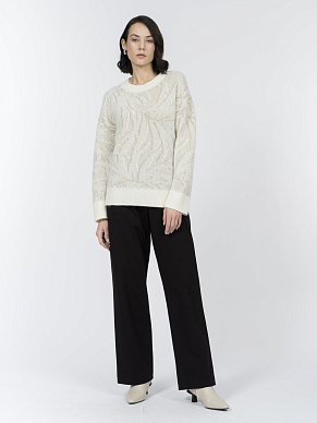 Джемпер с ажурным растительным узором