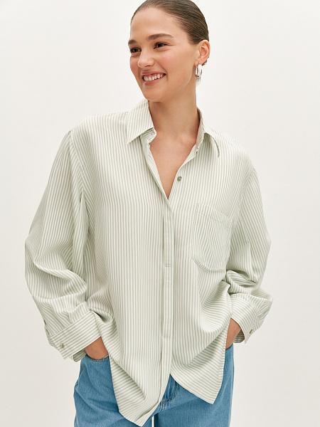 Рубашка из вискозы в полоску