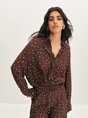Блуза с принтом "polka-dot" 